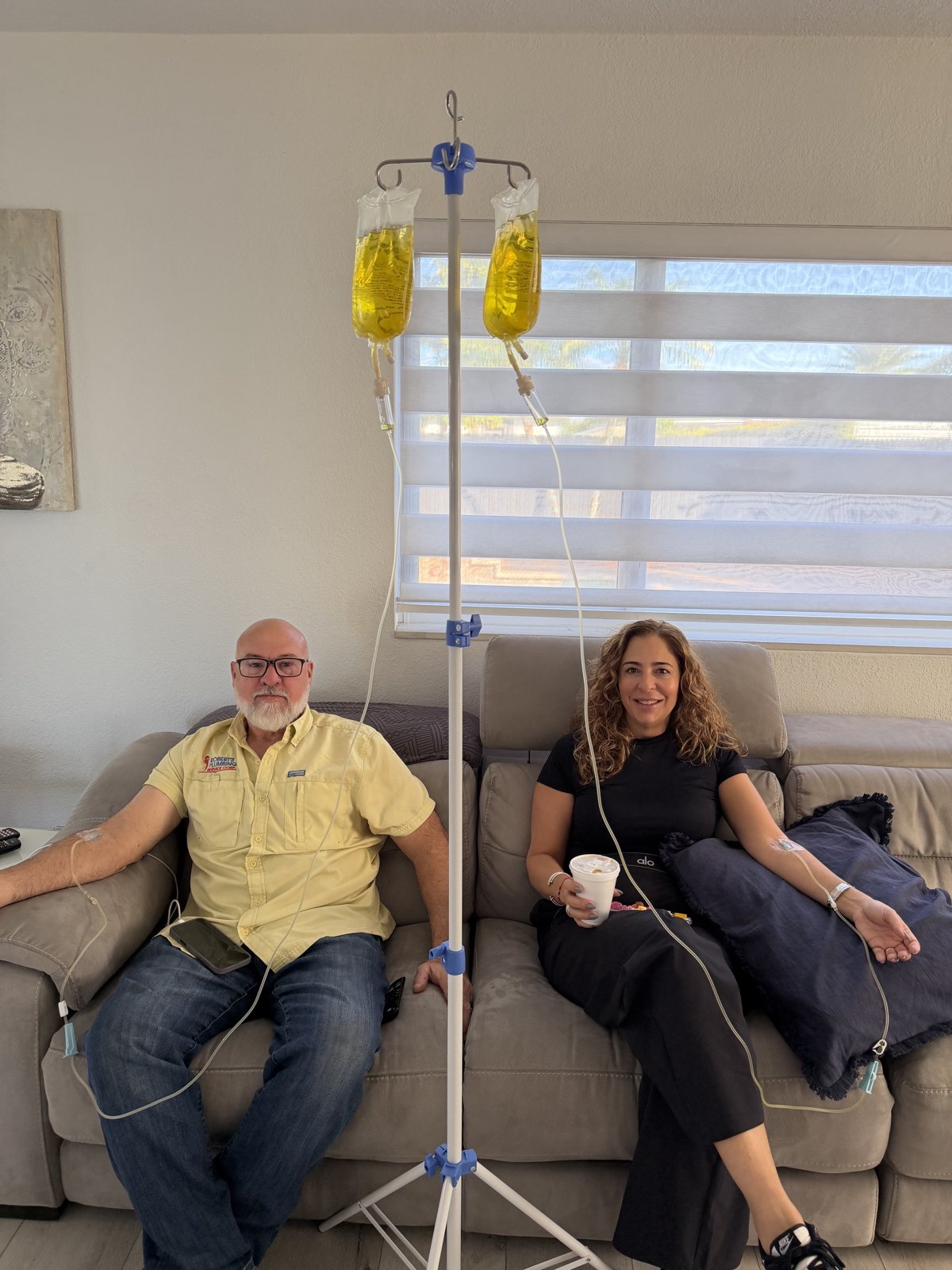 Client resting comfortably during an at-home infusion